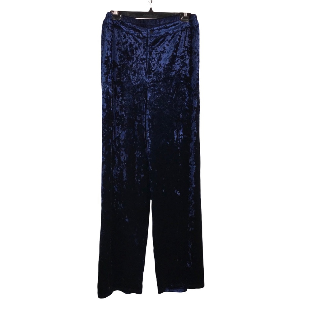 Midnight Blue Crushed Velvet Pants